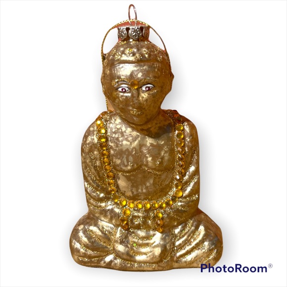 Thomas Glenn Other - Thomas Glenn Gold Metallic Buddha Glass Christmas Ornament Classic Handmade